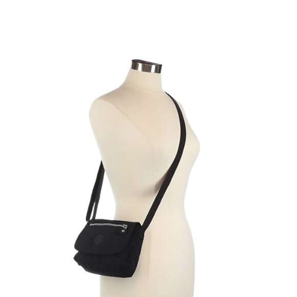 Kipling Sabian Crossbody Mini Bag Black Front Flap Zip Pocket Shoulder Bag - Picture 4 of 4
